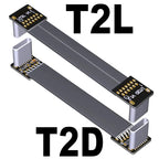 USB 2.0 Type C Ribbon Flat Cable Shielded Extension FPC Cable USB 2.0 USB-C 90 Degree Up/Down Angled Connectors 5CM-3M For TV PC