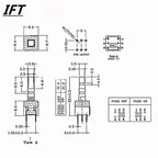10pcs Free shopping 8.5*8.5 mm 6 Pin Mini Self-locking/Momentary Push Button Switch DIP DPDT Multimeter switch