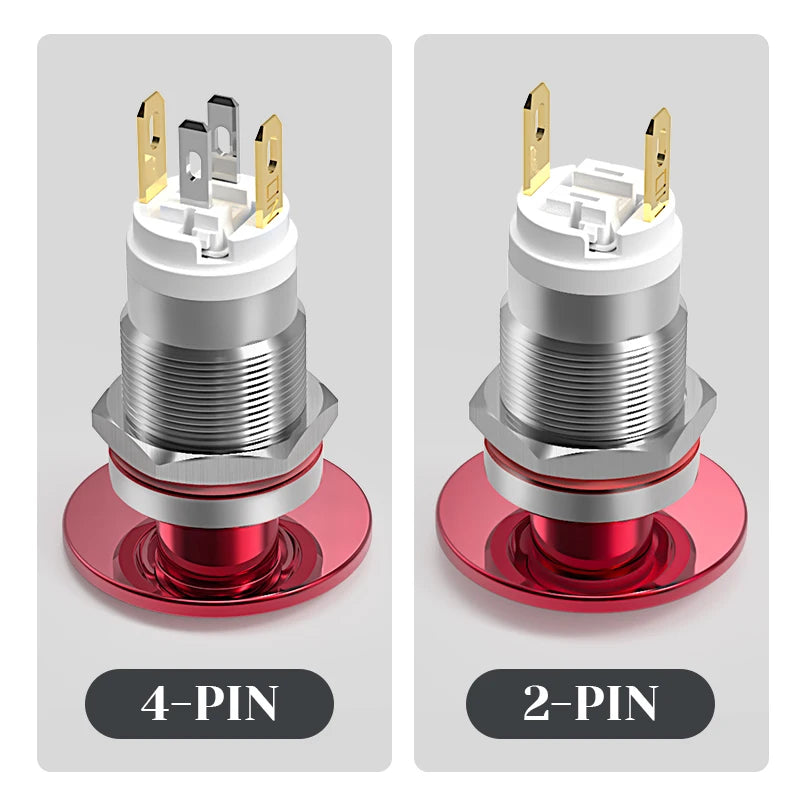LB12E-M Mini Emergency Stop Button with LED Light Elevator Machine Tool Safety STOP Switch Self-locking / Momentary Selectable