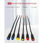 M8 2 3 4 5 6 Pin DC Electric Bicycle Butt Joint Plug Waterproof Female Male Connector Wiring Scooter Brake Cable Signal 20CM