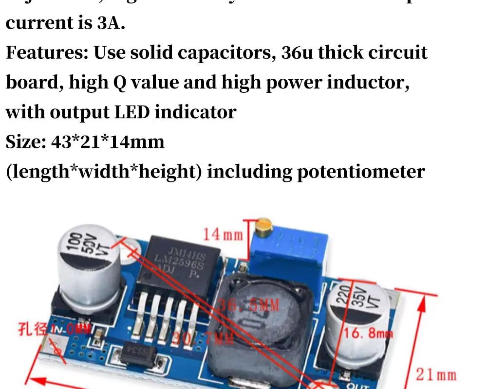 LM2596S LED Driver DC-DC Step-down Adjustable CC/CV Power Supply Module Battery Charger Adjustable LM2596 Constant Current