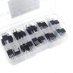 50PCS TO-220 Series MOSFET IRFZ44N IRF640N IRF540N IRF3205, 10 types, 5 of each.