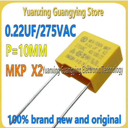 (10 pcs) 275VAC Polypropylene Film Capacitors X2 0.01 0.1 0.15 0.022 0.22 0.33 0.47 0.56 0.68 0.82 1μF 2.2μF Safety Capacitor