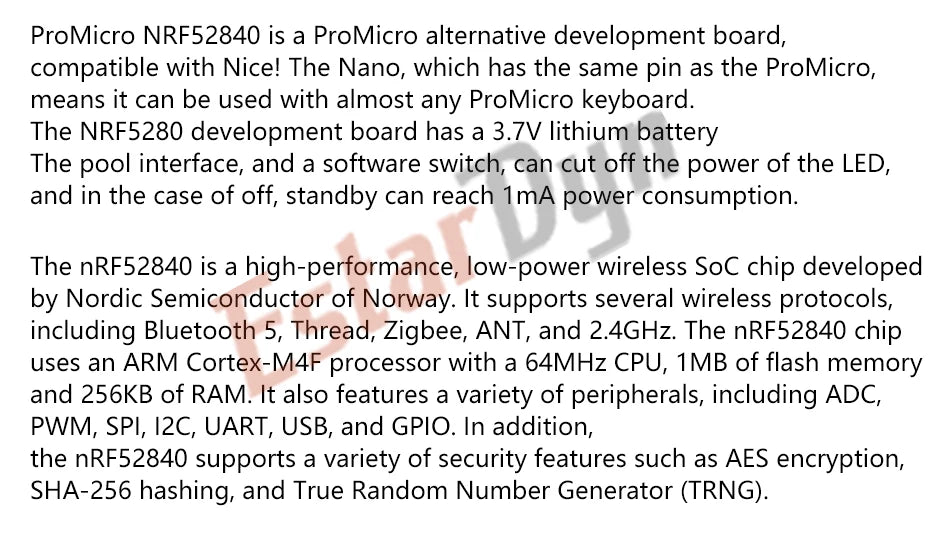 Estardyn NRF52840 Red Development Board Bluetooth Compatible With Nice!Nano V2.0 Pro Micro For Split Keyboard DIY Project