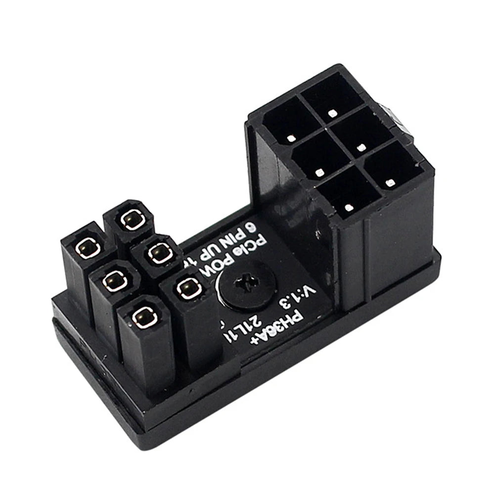 Turn Connector 8 Pin Power Adapter Board 6 Pin GPU Power Connector 180 Degree Angle for Desktops Graphics Card