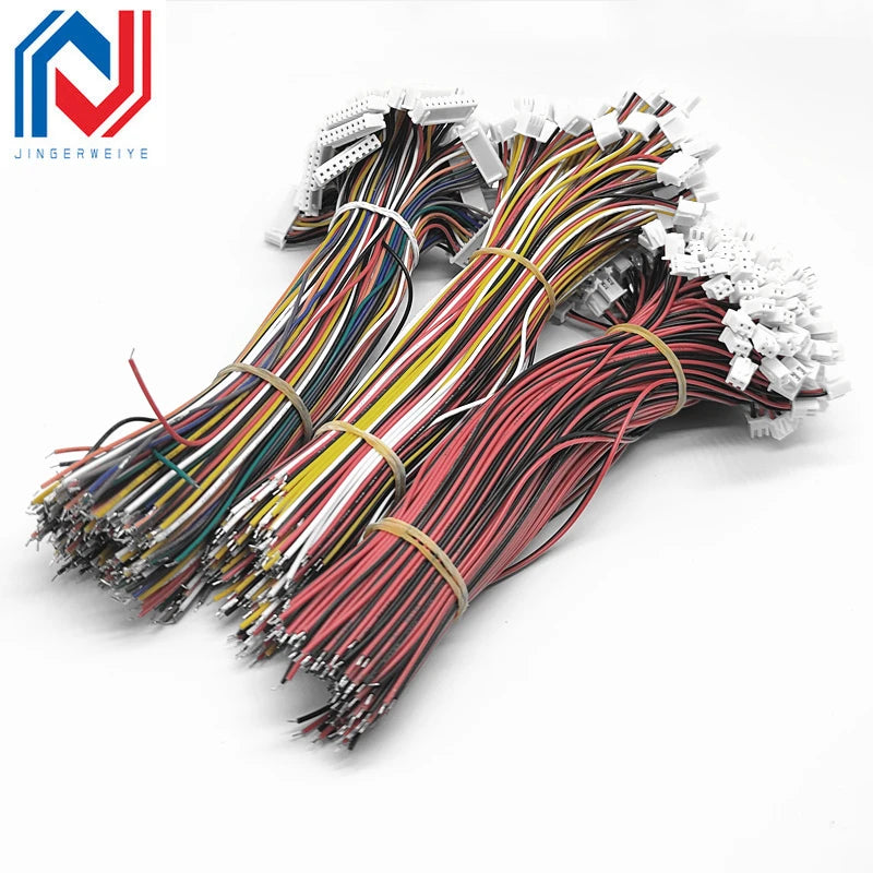 100Pcs/lot JST XH 2.54mm2/3/4/5/6/7/8/9/10/12 Pin Connector Plug Wire Cable 10/20/30cm Length 2.54MM Single Head Connector Wire