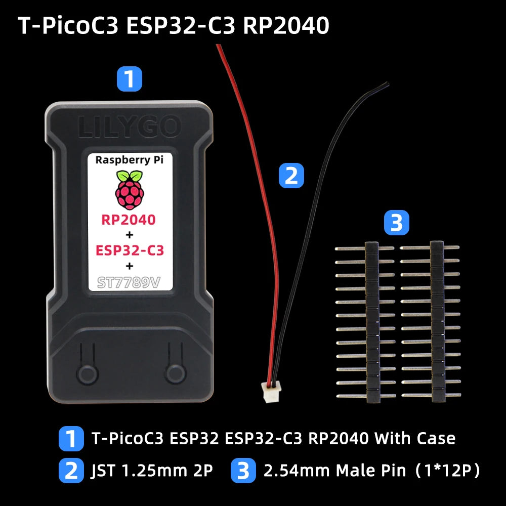 LILYGO® T-Display T-PicoC3 ESP32 ESP32-C3 RP2040 Raspberry Pi Module 1.14 inch LCD IPS HD Screen Development Board With Shell