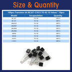 50-900pcs BJT Transistor Kit A1015 BC327 BC337 C1815 S8050 S8850 2N2222 2N2907 2N3904 2N3906 TO92 PNP NPN Triode Transistors Set