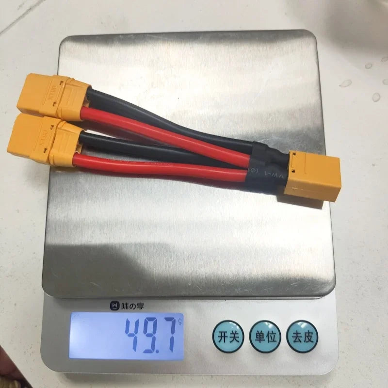 XT90 3-Way Y Splitter Parallel Battery Connector Male/Female Cable Dual Extension 10AWG Silicone Wire for Battery Charger Motor