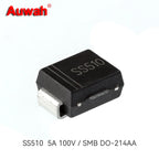 20pcs/lot 5A 100V Chip Schottky Diode SS510 SS510F SS510B SS510C SMA SMAF SMB SMC DO-241AA DO-214AC DO-214AB New original