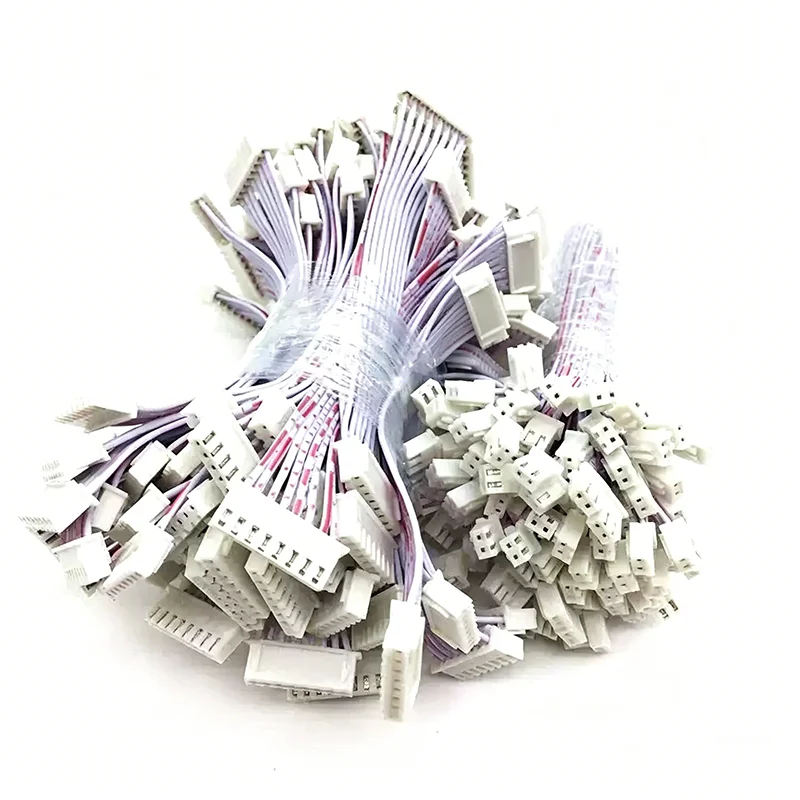 10pcs XH2.54mm 2P 3P 4P 5P 6P 7P 8P-12P Female to Female Connector with 26AWG Red White Wire Cable XH2.54 Double-ended Plugs