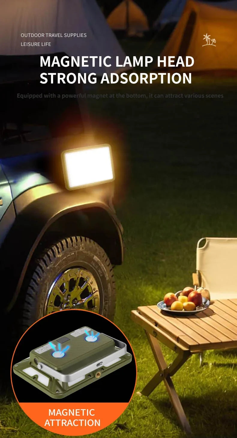 Outdoor Camping Light Super Bright Camping Floodlight Magnetic Rechargeable Led Work Light