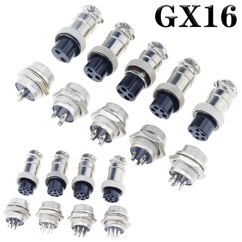 GX16 Aviation Connector 2 3 4 5 6 7 8 9 10 Pin Panel Mount Fixing & Docking Type Male Female Circular Wire Panel M16 Connector