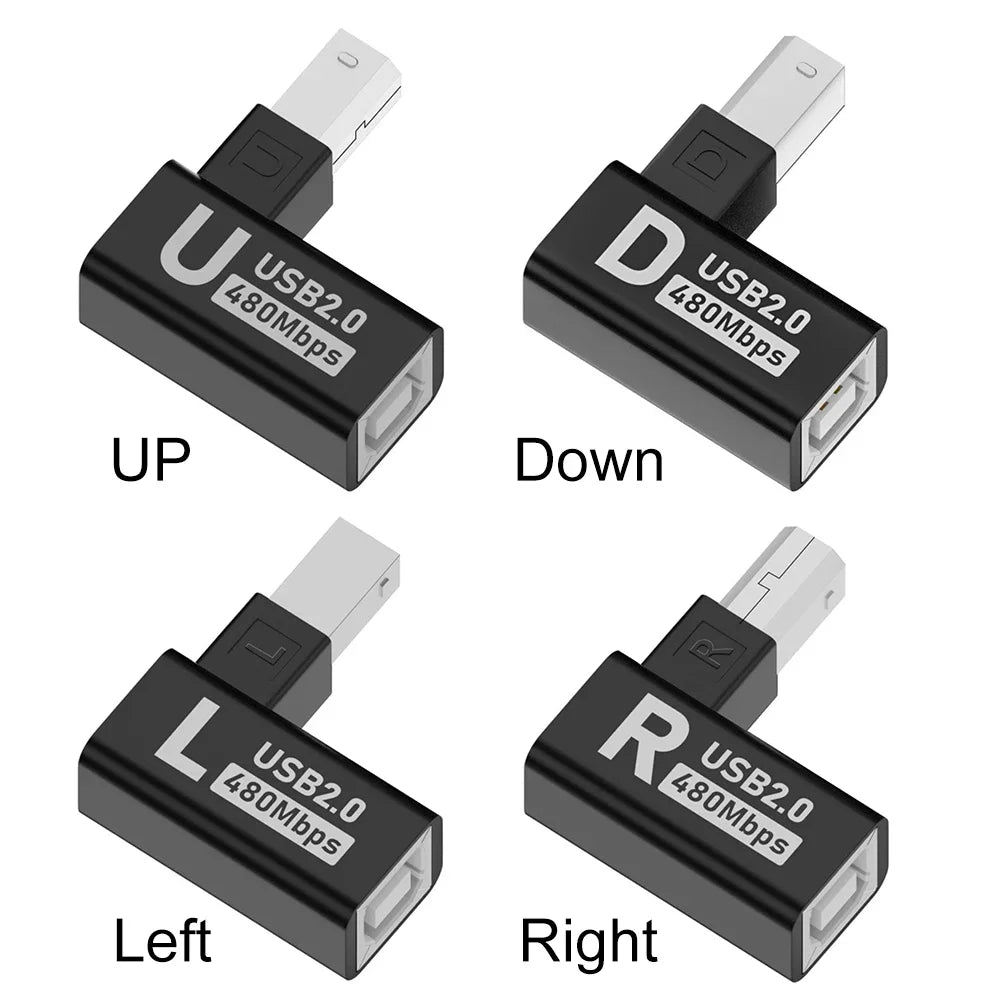 Elbow USB2.0 Printer Adapter USB Type B Male to Female For Printer Hard Drive Base Fax Machine Scanner USB 2.0 Printer Adapter