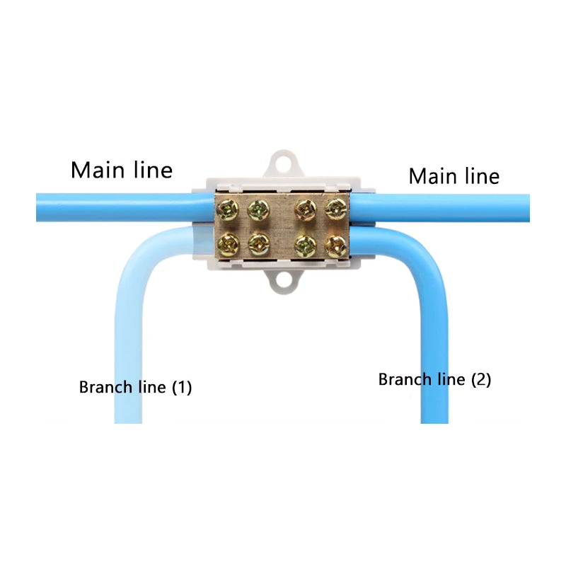 Parallel Wire Splitter Without Cutting, High-Power T-Type Main Branch Terminal Block, 1-In 2-Out for 1.5-6-10-16mm² Cables