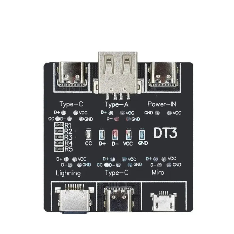 1-10/Piece DT3 Data Cable Detection Board USB Cable Tester For iOS Android Type-C Short Circuit On-Off Switching Test Board Tool
