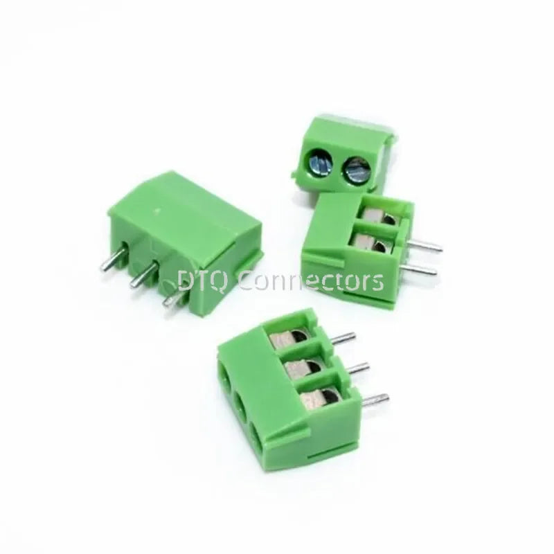 100PCS 3.5mm Pitch Screw Terminal Connector PCB Terminal Blocks Green Leg KF350 Copper KF350-2P/KF350-3P