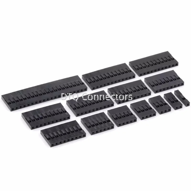 50pcs 2.54mm Dupont connector Male/Female Pin Way Cable Plug 2/3/4/5 Pin Electrical Pin Jumper Header Housing Wire Connector Kit