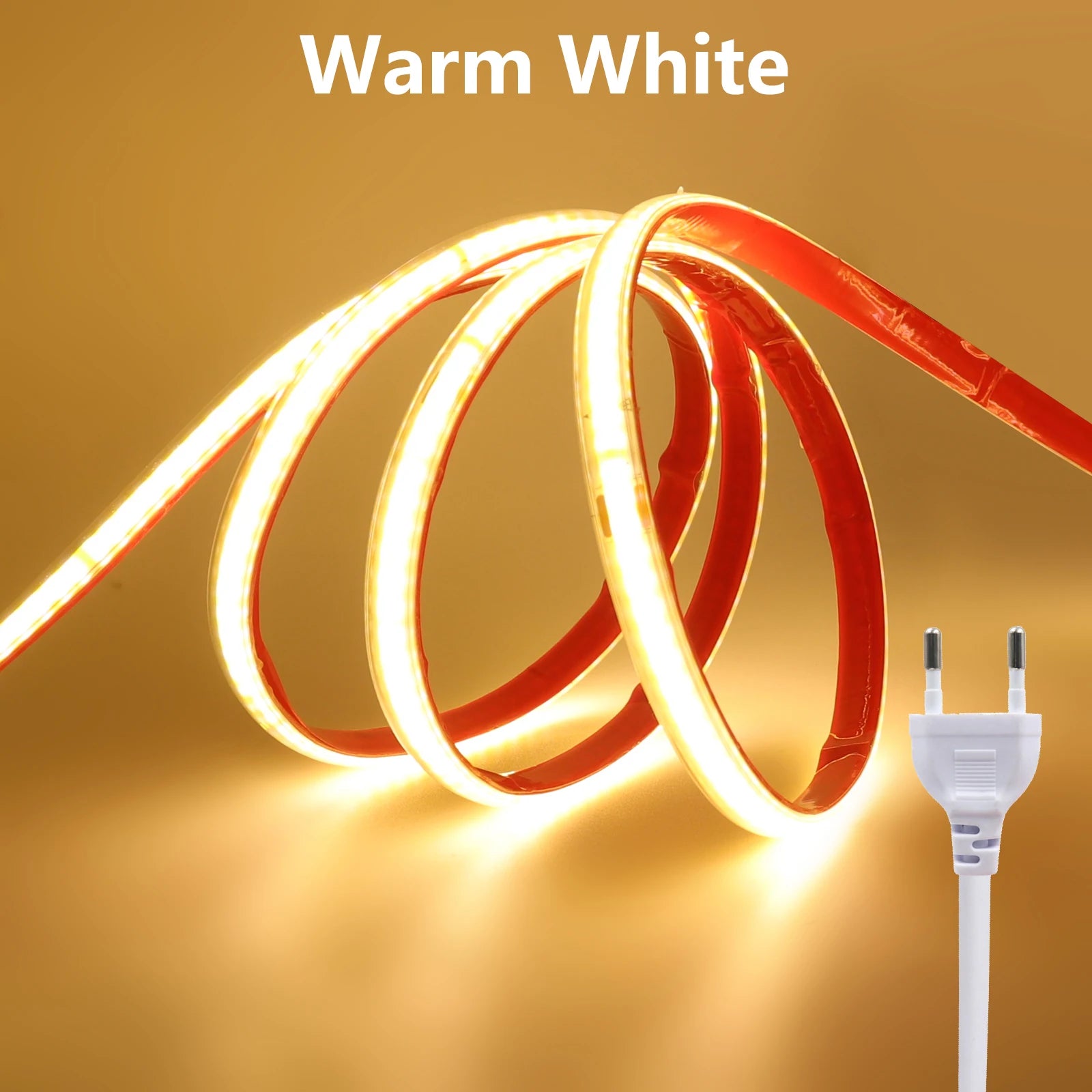 220V Self-adhesive LED Strip 10cm Cuttable Waterproof COB LED Strip No Need Driver Flexible Tape for Kitchen Home Garden Decor