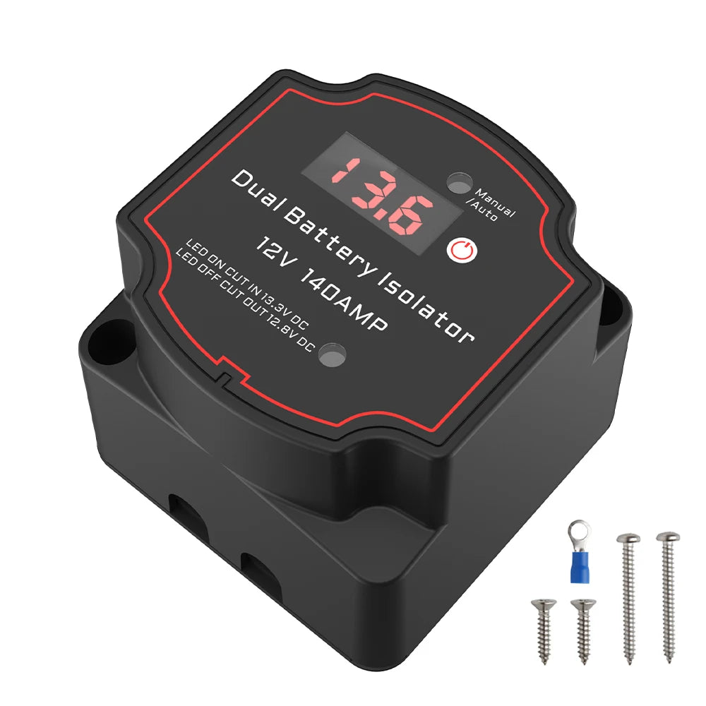 Relay VSR for Camper Charge 2 Battery Bank Car Smart Battery Isolator Voltage Sensitive Split Charge Auto Parts 12V 140A