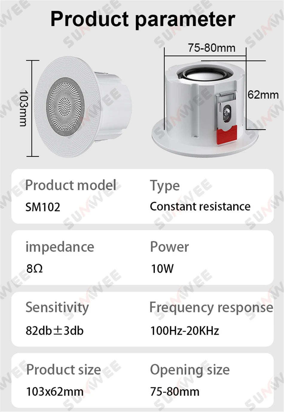 3 Inch Passive Ceiling Speakers 8 Ohm Home Theater Background Music Stereo Sound Embedded Audio System For Kitchen Living Room