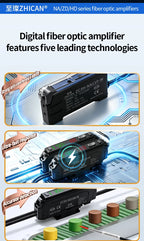 Intelligent Digital Display Fiber Optic Amplifier Sensor for Long and Short Distance Diffuse Reflection Induction Photoelectric