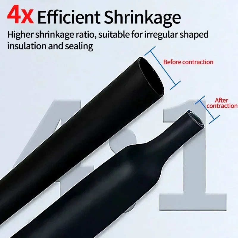4:1 Heat Shrink Tube With Glue Thermoretractile Heat Shrinkable Tubing Dual Wall Heat Shrink Tubing 4 6 8 12 16 20 24 32mm