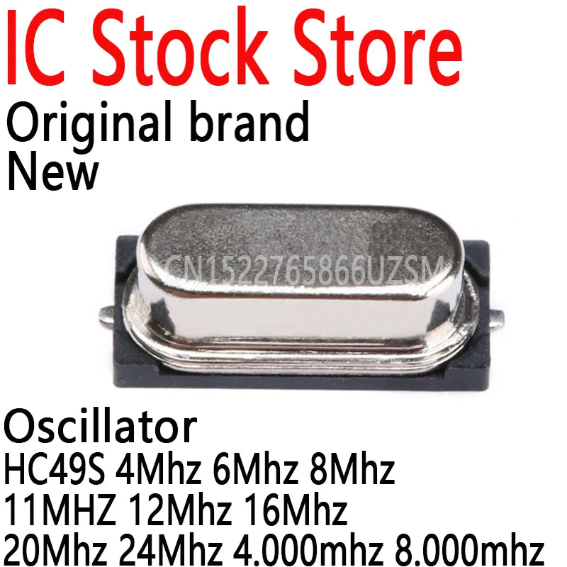 10PCS SMD Quartz Crystal Resonator Passive Oscillator HC49S 4Mhz 6Mhz 8Mhz 11MHZ 12Mhz 16Mhz 20Mhz 24Mhz 4.000mhz 8.000mhz
