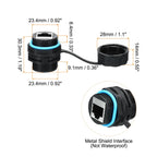 5/10Pcs RJ45 Panel Mount Coupler IP68 Shielded Panel Mount Bulkhead Ethernet LAN Pass Through Connector for CAT6/CAT5E/CAT5