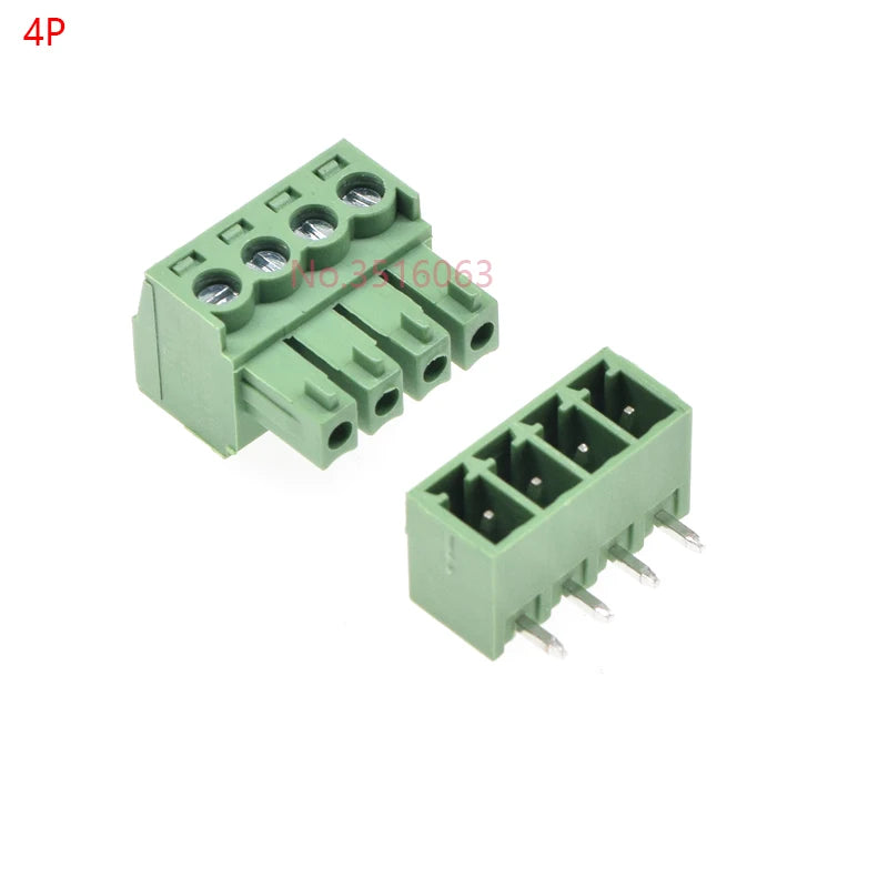 5/10Set 15Edg 2/3/4/5/6/7/8/9 Pin Right Angle Screw Terminal Block Connector 3.81mm Pitch Plug+Pin Header Socket 2p 3p 4p 5p 6p