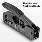 ZoeRax RJ45 Crimp Tool Ethernet Crimping Tool Wire Cutter Crimper for Cat7 Cat6a Cat6 Cat5e Pass Through Connectors