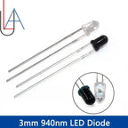 LAUBEI 20pcs/Set - 3mm & 5mm 940nm Infrared LEDs and IR Receivers Kit - for Remote Control Applications