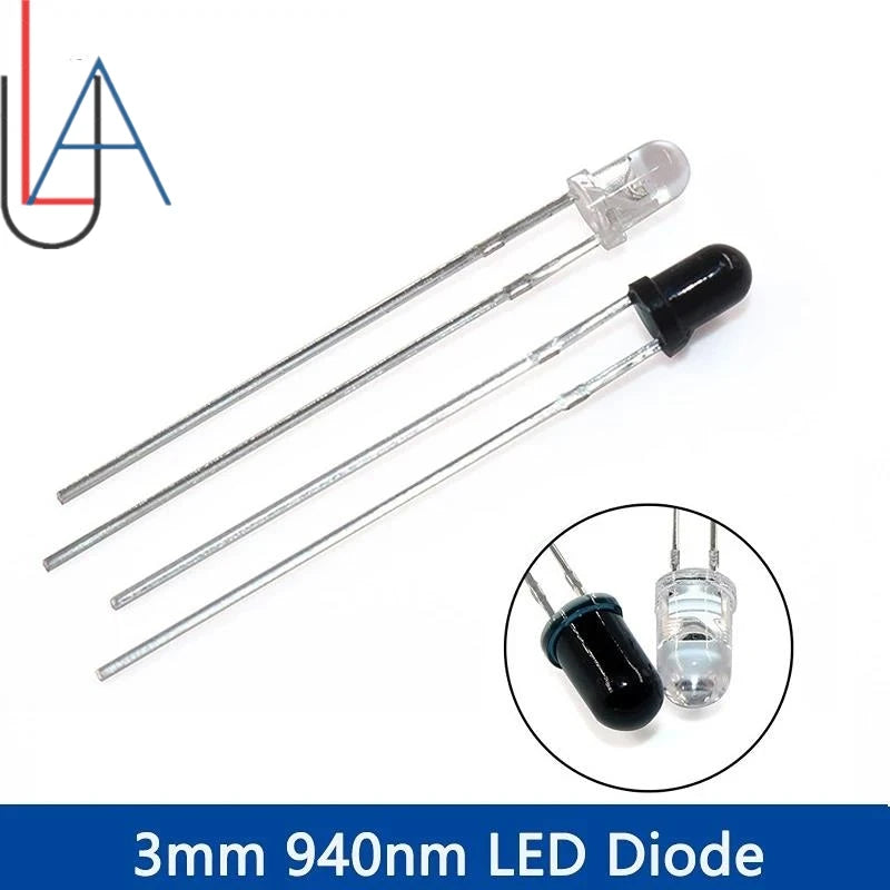 LAUBEI 20pcs/Set - 3mm & 5mm 940nm Infrared LEDs and IR Receivers Kit - for Remote Control Applications