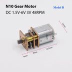 1PC Mini N10 Full Metal Gearbox Gear Reduction Motor DC 3V 5V 6V Slow Speed Smaller Than N20 Motor for 3D Printing Pen/ Robot