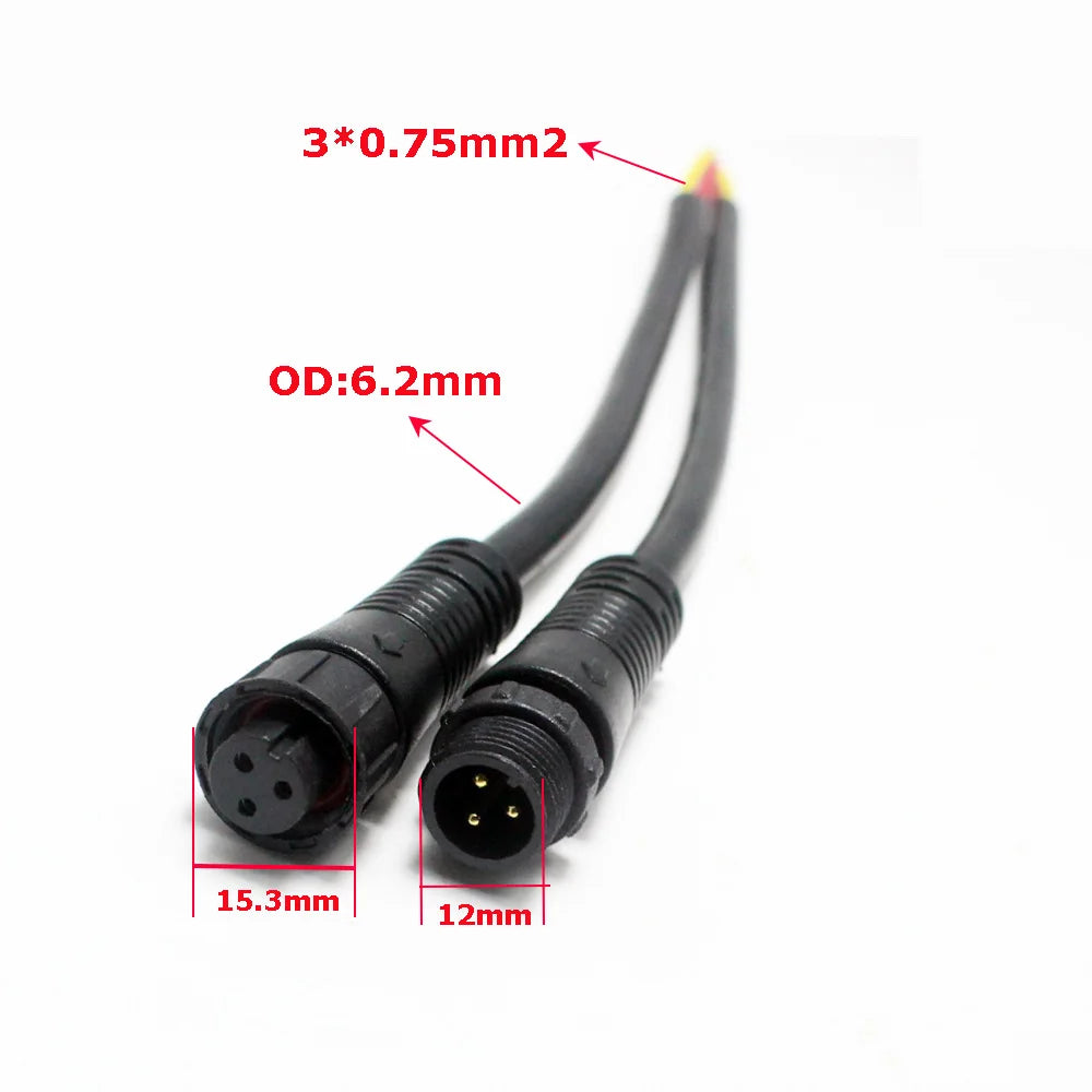 1Pair M12 Waterproof 2 3 4 5 Pin IP65 Screw Type Power Cable Wire Plug for LED Strips Male Female Jack Connector