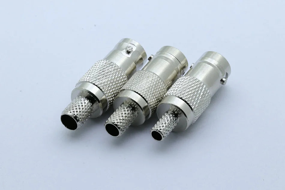 1pc RF Coaxial Connector BNC Female Jack Crimp Connector Straight for RG58 RG59 RG6 Cable Adapter CCTV Connector