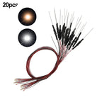 20pcs Prewired LED 0402 Warm White / White Light Emitting 12V Wired Leads For DIY Miniature Model Railroad Parts