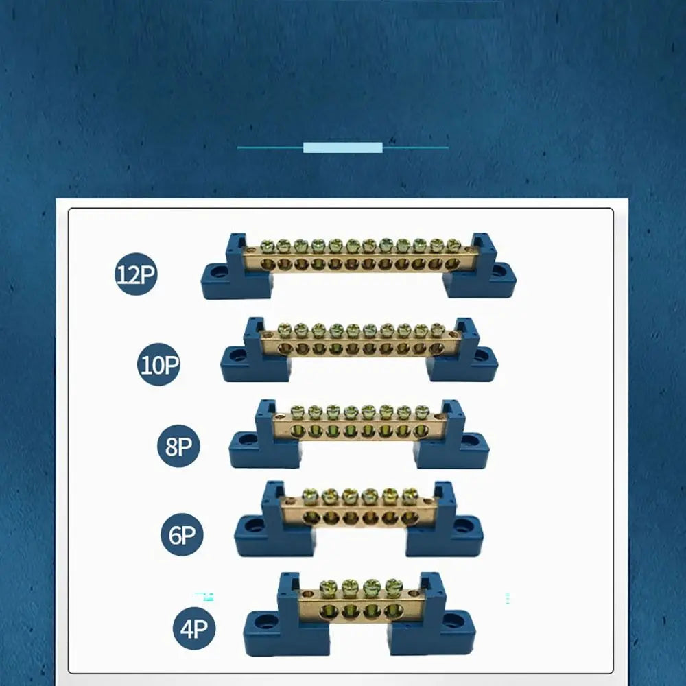 Copper Screw Terminal Block Bar Wiring Row Zero Ground Brass Strip Protection Flame Retardant Distribution Box Connection