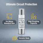 120pcs/box Fast Blow Ceramic Fuse 10*38mm 500V 1A 2A 3A 4A 5A 6A 8A 10A 16A 20A 25A 32A