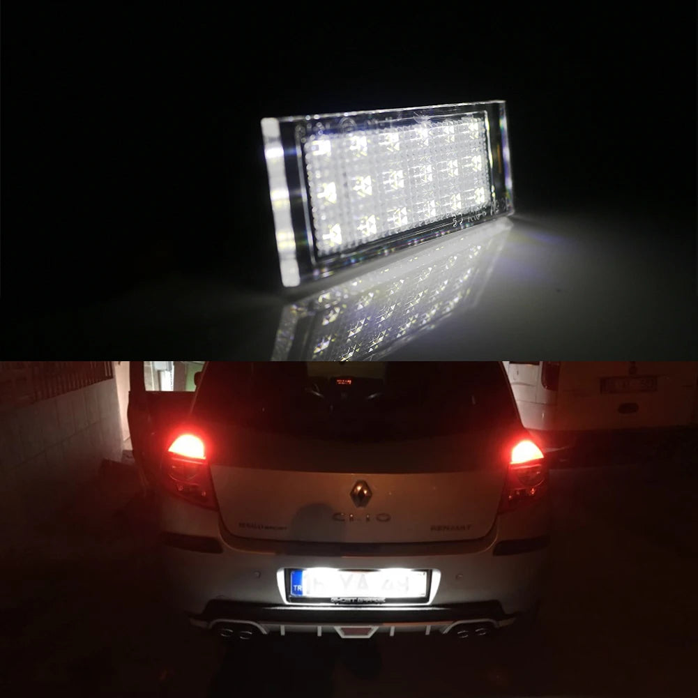 2PCS Xenon White CAN-bus LED License Plate Lights For 2016-18 W453 Smart Fortwo