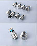 16/19/22mm metal Key rotary push button 2/3 position latching knob Switch Press Button rotary Rotate LED light rotation IP65