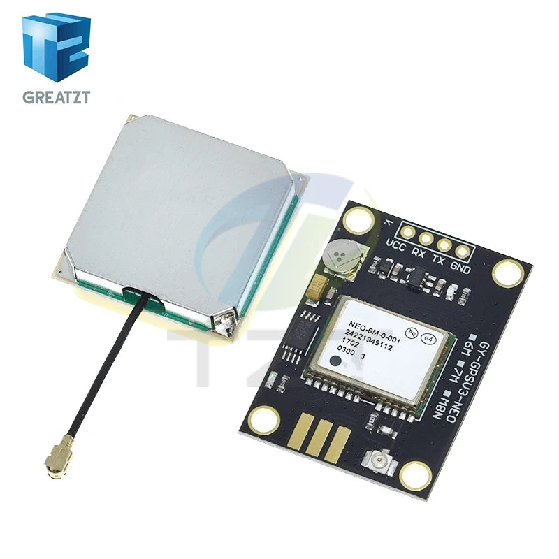 GREATZT 1PCS GY-NEO6MV2 new NEO-6M GPS Module NEO6MV2 with Flight Control EEPROM MWC APM2.5 large antenna for arduino
