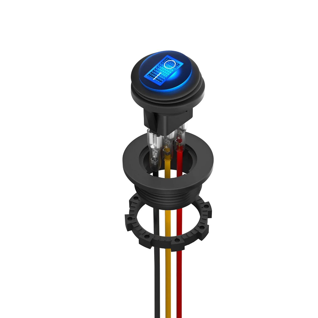 SPST 3 Pin Round Rocker Switch Toggle Switch 12V Waterproof Lighted LED On/Off Switch for Car Marine Toggle Switch