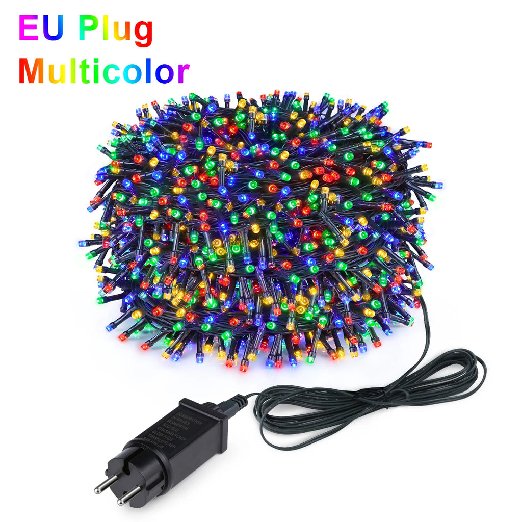 Waterproof LED Christmas Fairy String Lights White Warm RGB Lighting For Curtain Wedding Party Indoor Outdoor Home Decoration