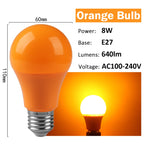 2-10pcs Colorful Bulb B22 E27 110V 220V Red Yellow Blue Green Pink Purple Orange Light Bulb Lamp for Home