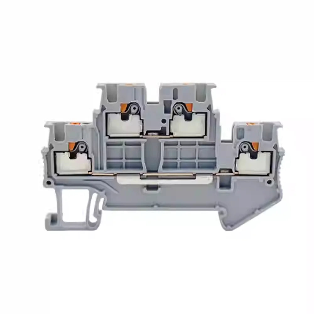 10pcs PTTB1.5 Din Rail Terminal Block PTTB-1.5 Electrical Connector 1.5mm Double Layer Spring Wiring Connection Wire Conductor