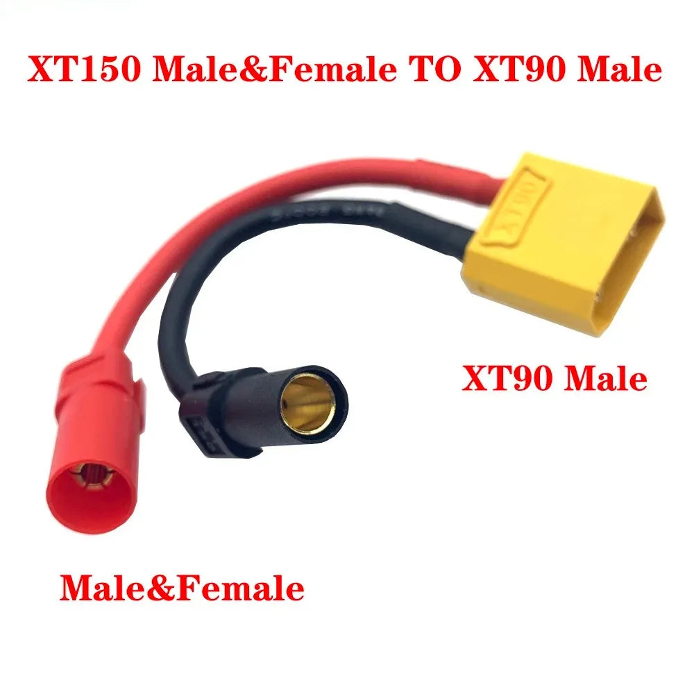 AS150 XT150 Male/Female To XT60 XT90 Plug DC Power Conversion Cable Connector 12AWG 10cm Silicone Wire Suitable for RC Batteries