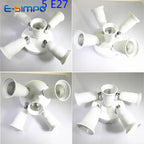 3/5/9 Heads 360D Adjustable Screw Ceiling Mount E26 E27 LED Lamp Base Light Bulb Socket Holder Adapter Converter Splitter