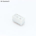 【AH】1Pc 12V Coil Bistable Latching Relay DPDT 30VDC 2A 1A 125VAC HFD2-005-S-L2-D Realy High Quality Home Improvement