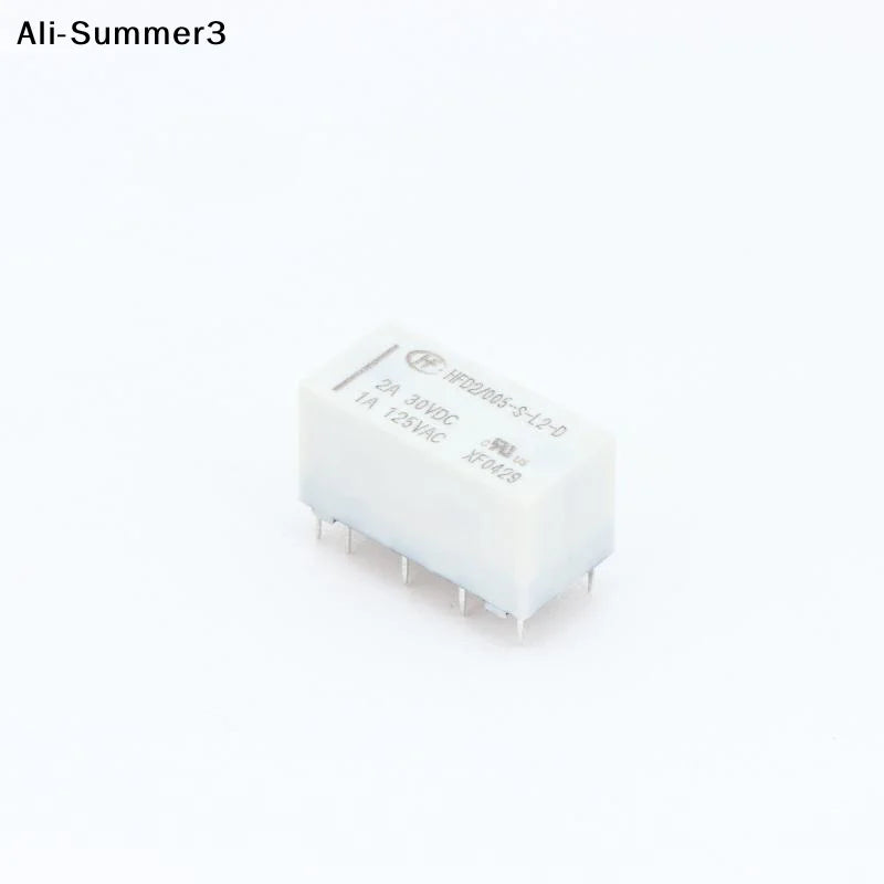 【AH】1Pc 12V Coil Bistable Latching Relay DPDT 30VDC 2A 1A 125VAC HFD2-005-S-L2-D Realy High Quality Home Improvement